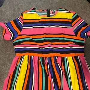 Multicolor striped maxi